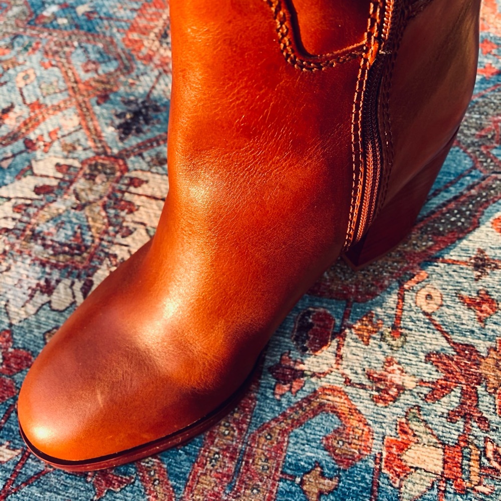 SOLD Franco Sarto | NWT Cognac brown leather boots - Picture 6 of 9